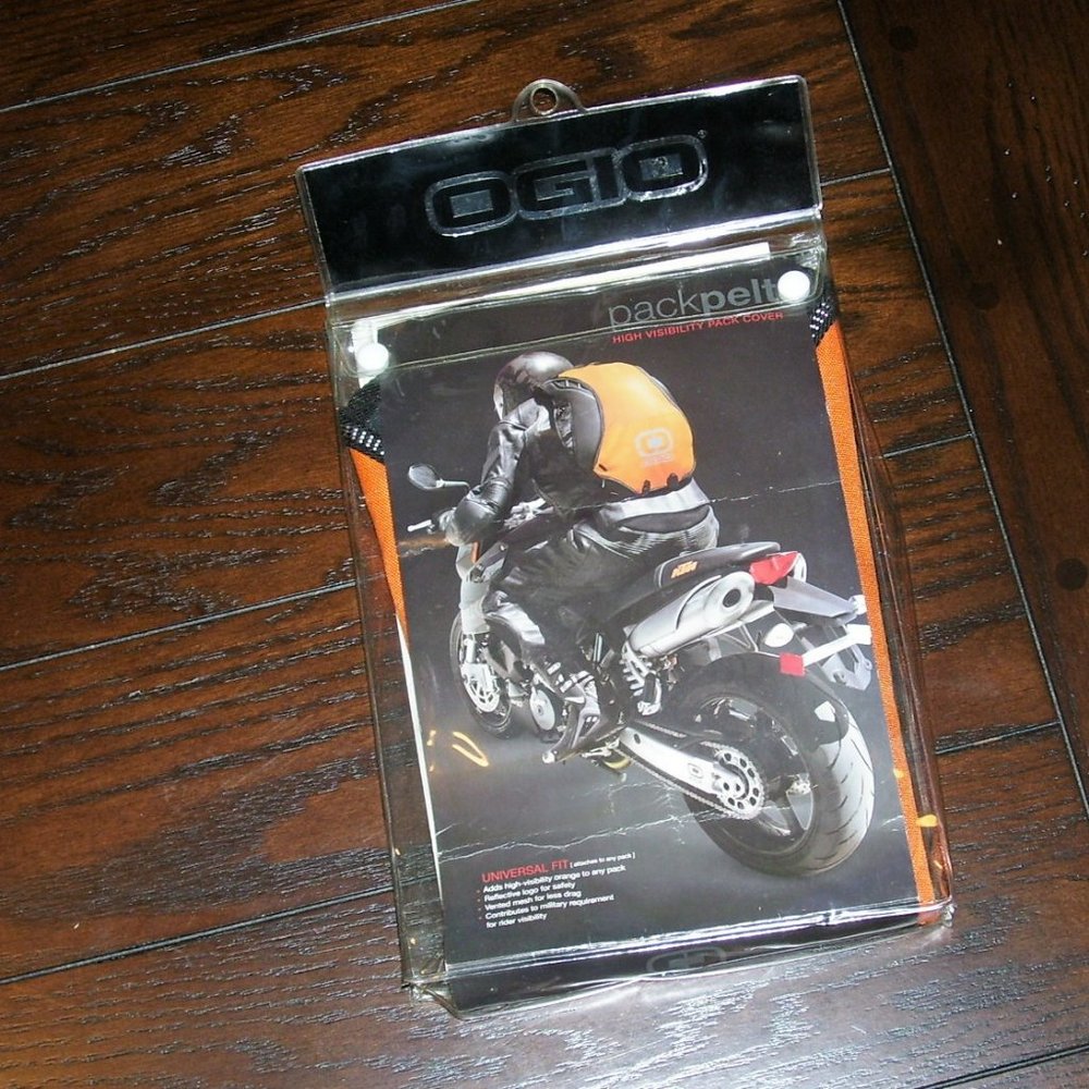 Motorcycle Scooter Moped Bike Hi Viz Orange Backpack Cover - NEW